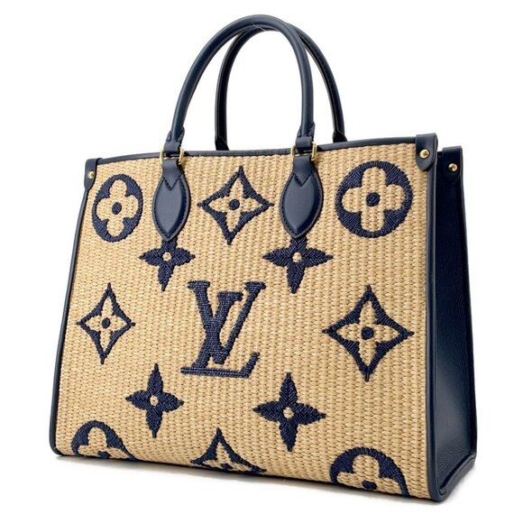 LOUIS VUITTON Onthego Size MM Monogram・Raffia Blue M57723 - Picture 2 of 16